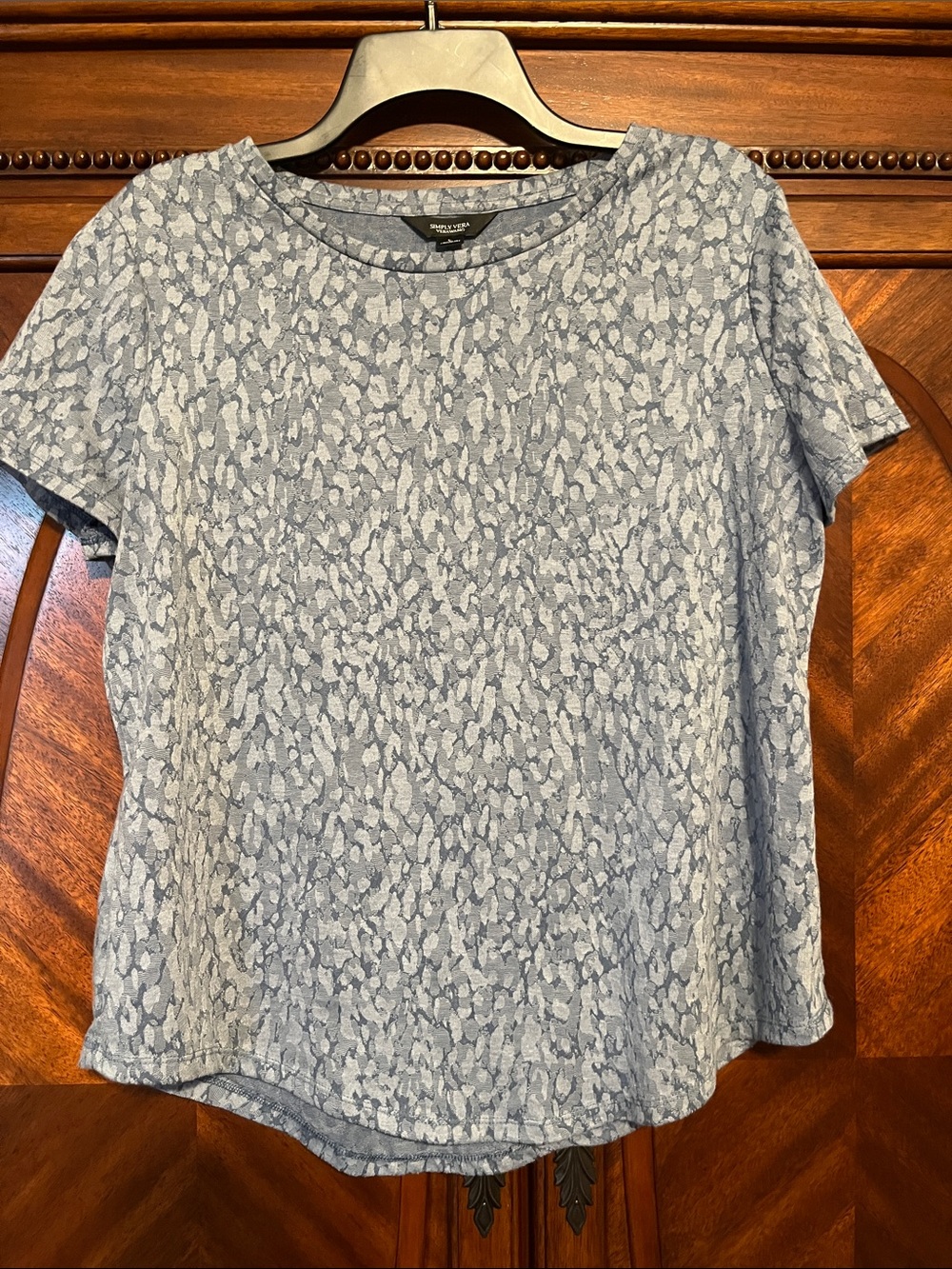 Simply Vera Vera Wang Light Blue Short-Sleeve Patterned Tee